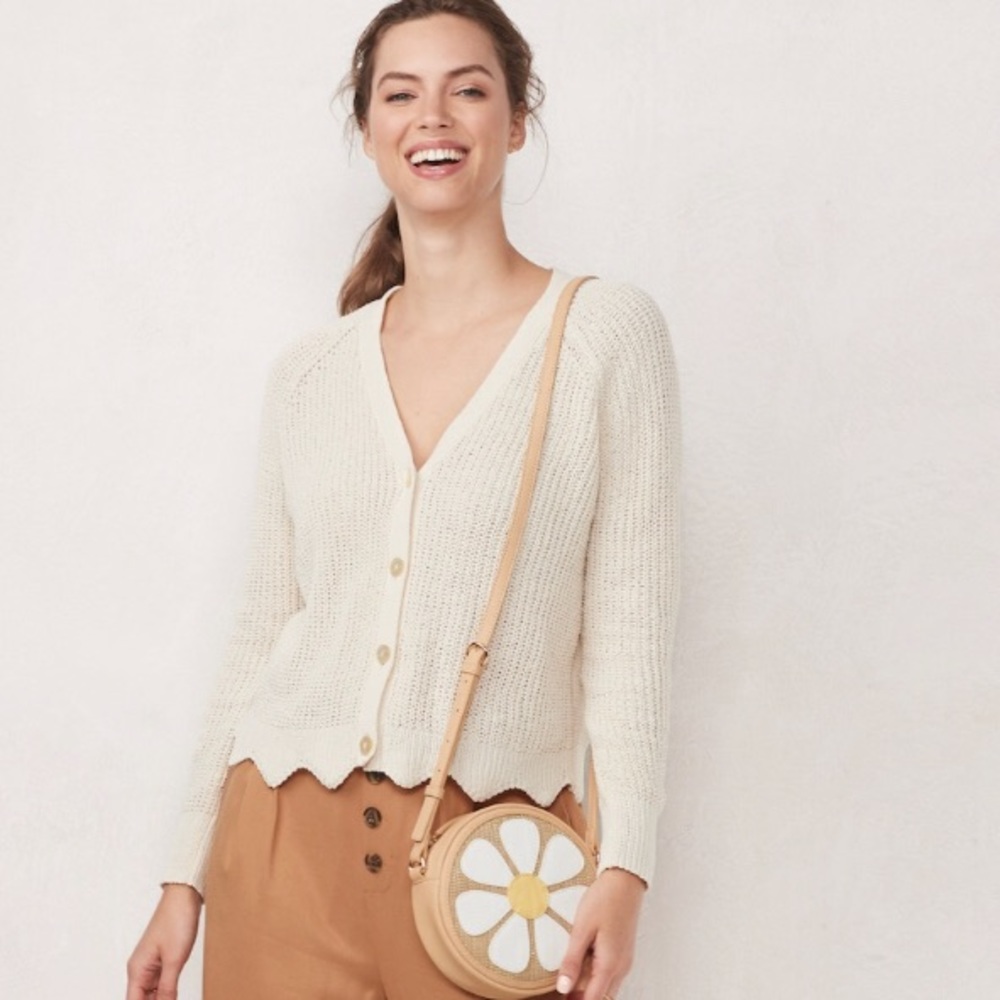 SOLD!  Cream Buttoned Sweater Cardigan - Picture 2 of 2